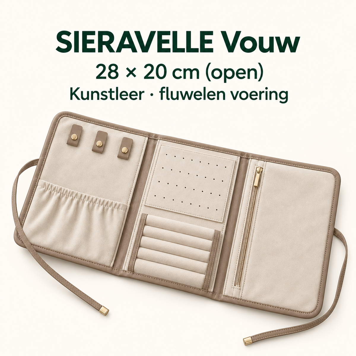 SIERAVELLE Vouw opvouwbare sieradenrol voor op reis
