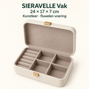 SIERAVELLE Vak sieradendoos met verstelbare vakken