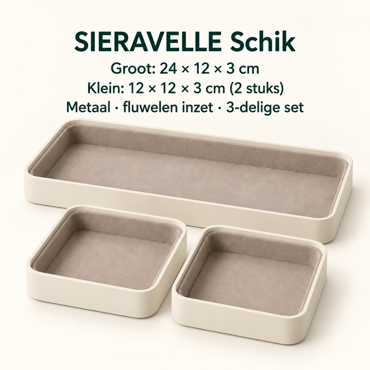 SIERAVELLE Schik driedelige set sieradenschaaltjes